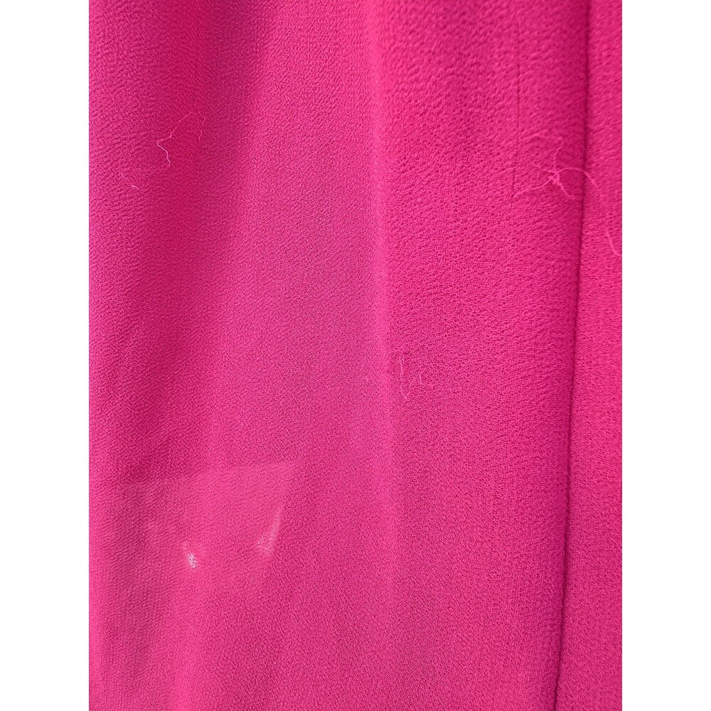 Self-Portrait Fuchsia Pink Chiffon Ruffle Lace Midi Dress Long Sleeve US 8 UK 12 - Picture 11 of 12